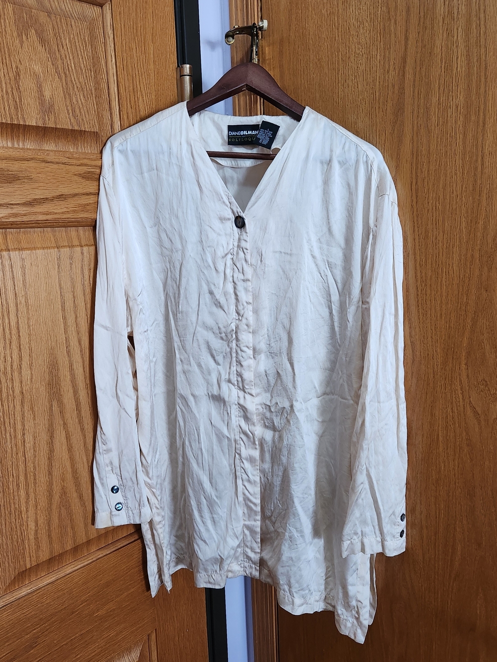 Diane Gilman Cream Silk Blouse